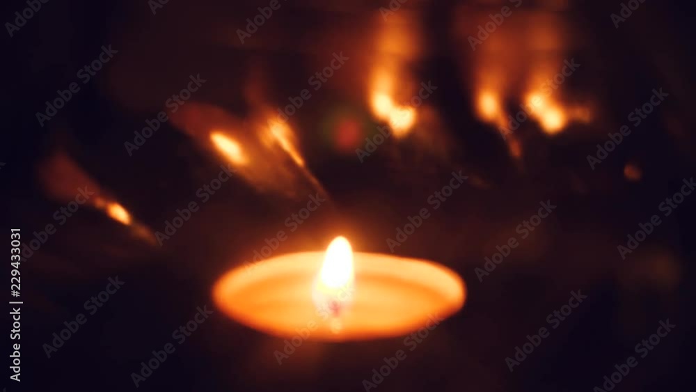 Close up of a christmas or a romantic candle Close up of a christmas or a romantic candle