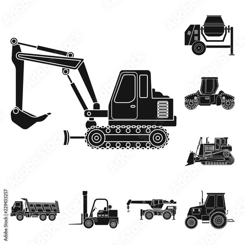 Isolated object of build and construction sign. Collection of build and machinery vector icon for stock.