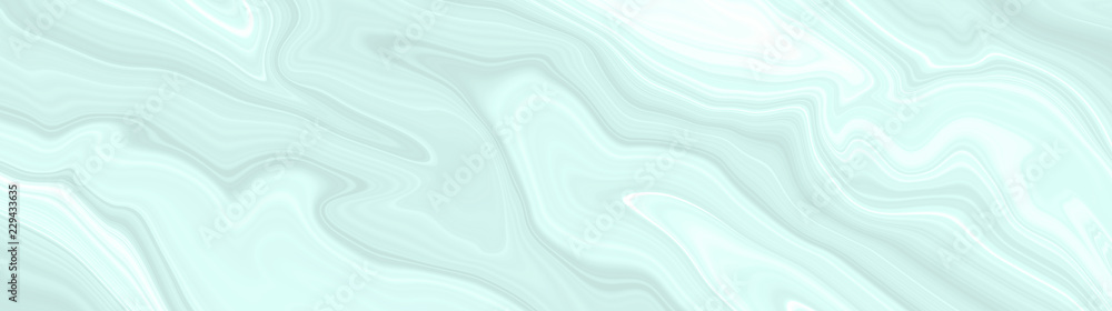 Fototapeta premium A wave pattern of white and blue. The background is turquoise with streaks and curved lines.