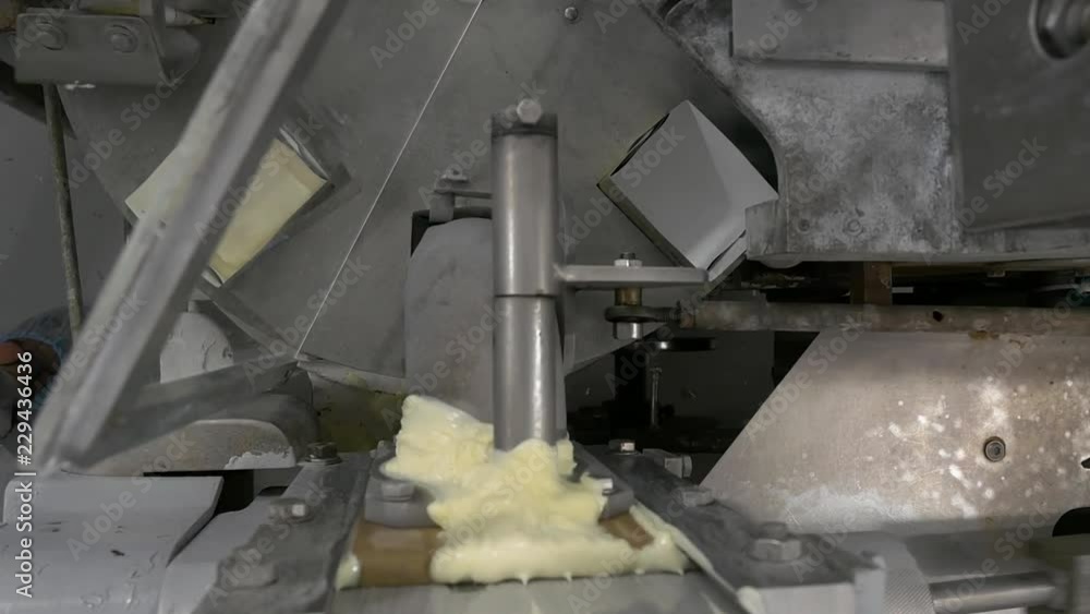 A Forming Machine for Butter at the Factory A Forming Machine for Butter at the Factory
