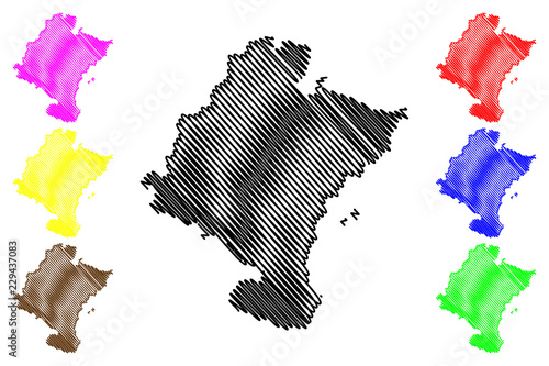 Navarre (Kingdom of Spain, Autonomous community) map vector illustration, scribble sketch Chartered Community of Navarre map