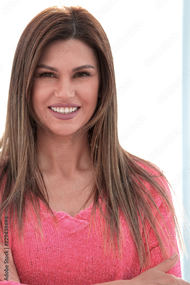 close up.portrait of a young woman on a white background. close up.portrait of a young woman on a white background.