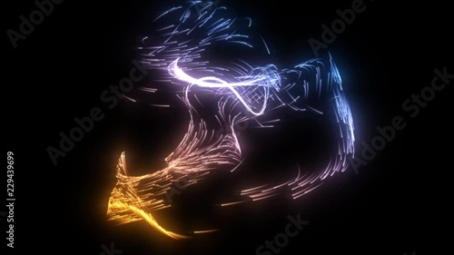 smoothly and harmonically moving particle trails photo