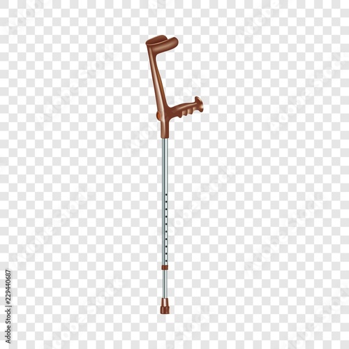 Medical elbow crutch icon. Realistic illustration of medical elbow crutch vector icon for web design on transparent background for web