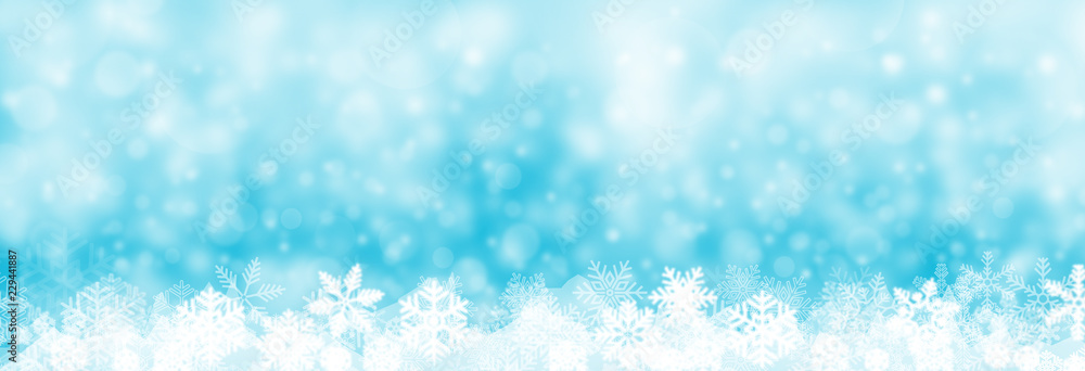 christmas background banner, snow and snowflake