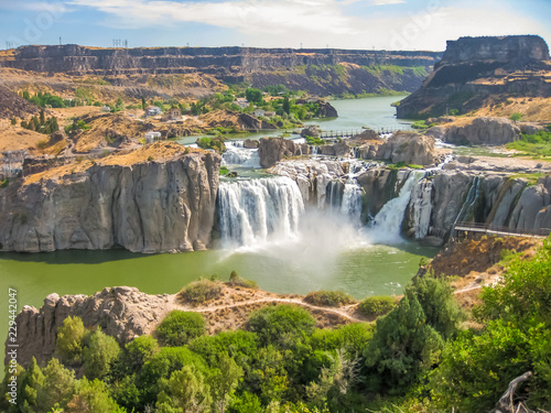 Spectacular aerial view of Shoshone Falls or Niagara of the West, Snake River, Idaho, United States. photo