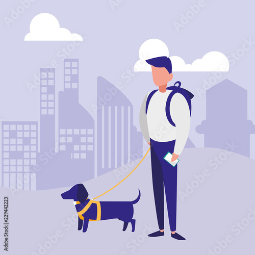 man and dog design