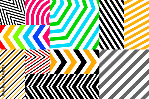 Colour diagonal and hatching lines set