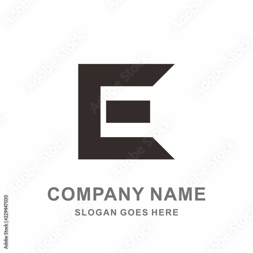 Monogram Letter E Geometric Square Architecture Interior Construction Business Company Stock Vector Logo Design Template