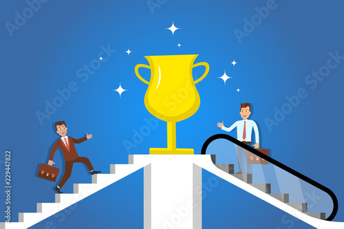 Unequal man fighting for prize