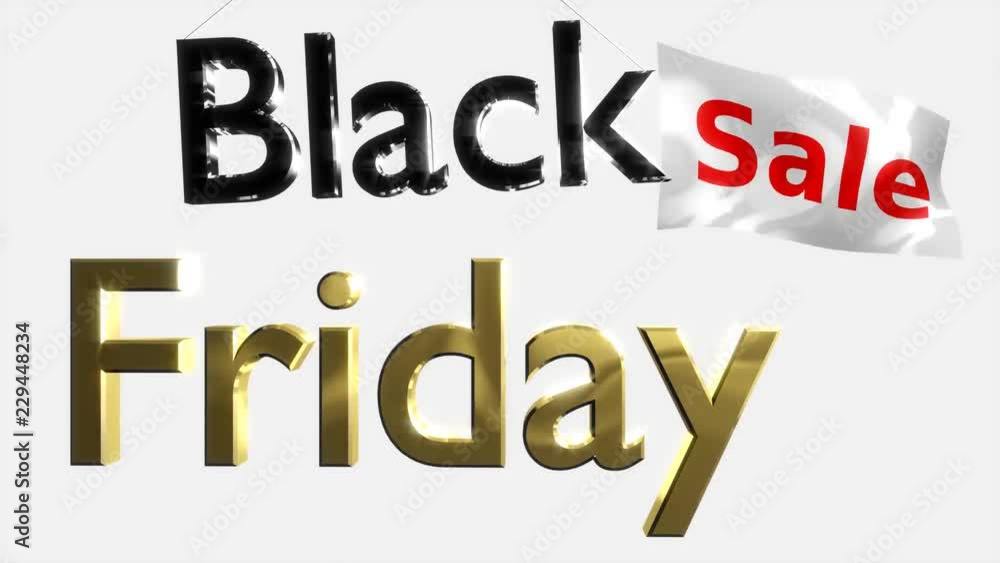 Black Friday Sale on white background golden letters Black Friday Sale on white background golden letters