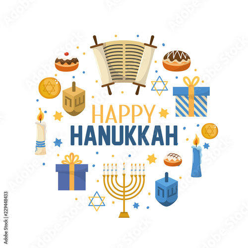 happy hanukkah decoration to traditional religion