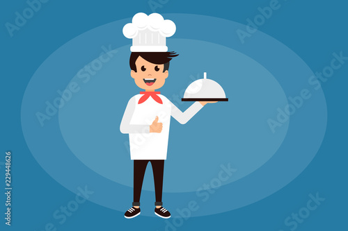 Content chef cook with dosh photo