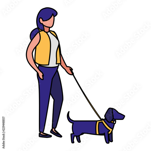 woman and dog design