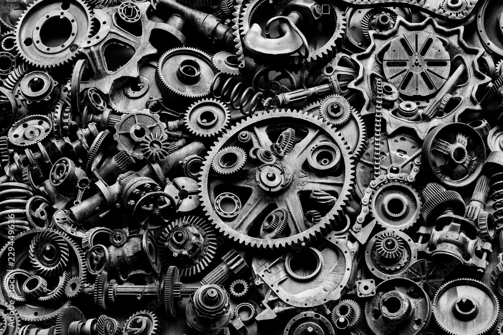Steampunk texture, backgroung with mechanical parts, gear wheels Steampunk texture, backgroung with mechanical parts, gear wheels
