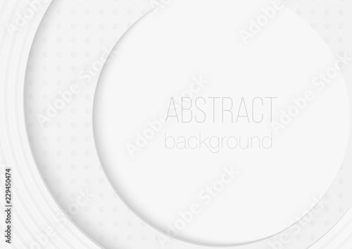 Abstract volumetric 3d circle rounded paper cuted art illustration with text place.
