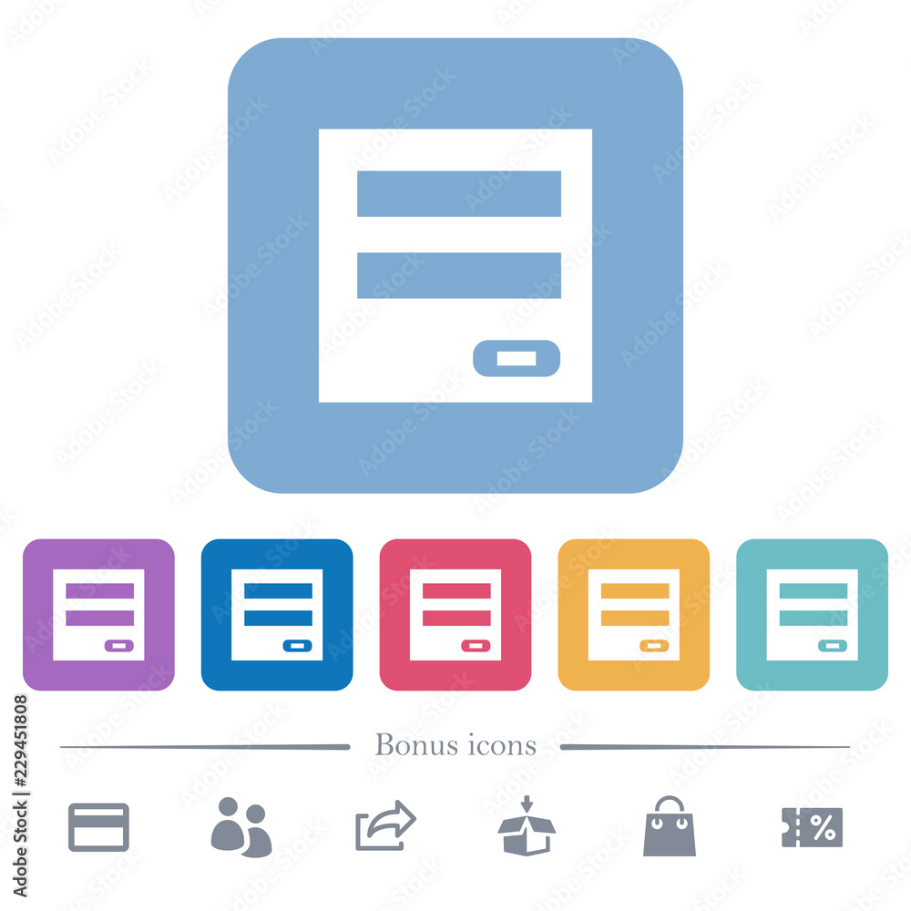 Login panel flat icons on color rounded square backgrounds Login panel flat icons on color rounded square backgrounds