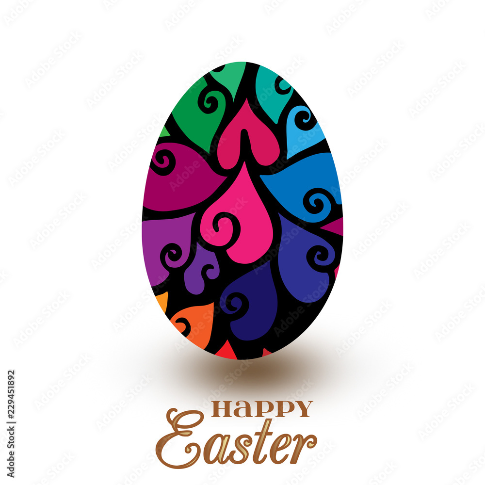 Easter colorful poster with Happy Easter text Easter colorful poster with Happy Easter text