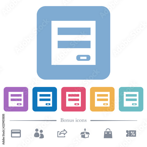 Login panel flat icons on color rounded square backgrounds photo
