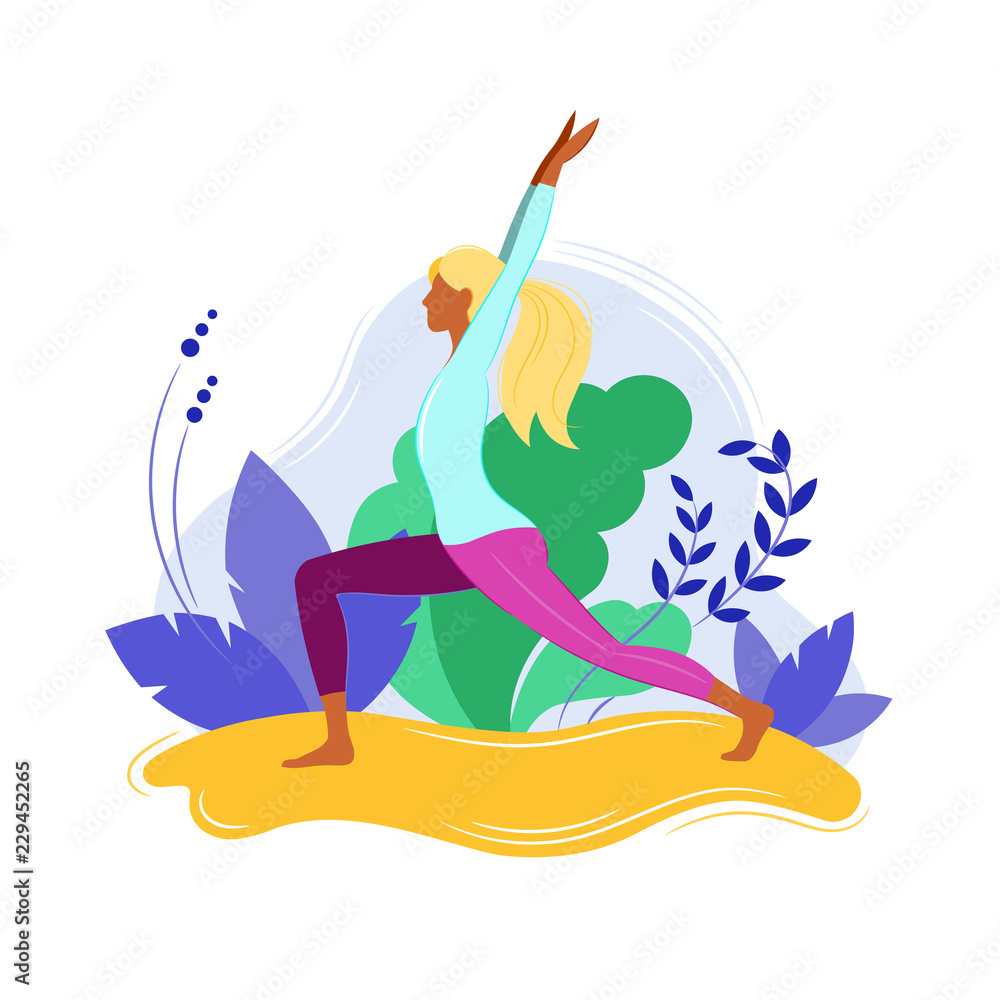 Yoga Fitness Concept. Sport women. Vector illustration. Isolated image on white background. Yoga Fitness Concept. Sport women. Vector illustration. Isolated image on white background.
