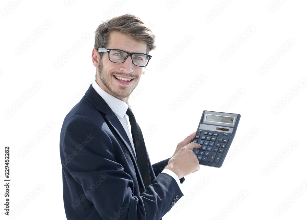 man is pointing at a calculator man is pointing at a calculator