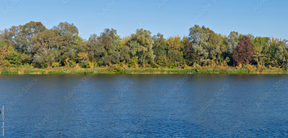 Don II. panorama of the floodplain (right) Bank of the Don river near the town of Liski, autumn, Voronezh region, Russia