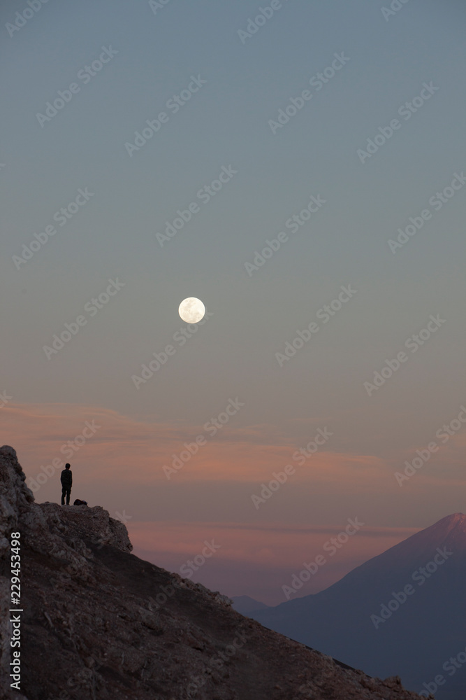 Moon over mountains Moon over mountains