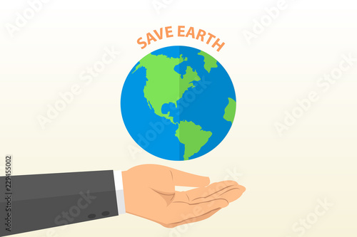 Wallpaper Mural Save Earth words over planet Torontodigital.ca