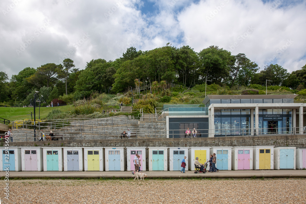 Row of beach houses in England Row of beach houses in England