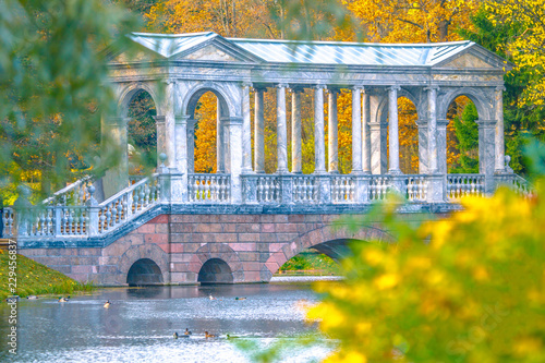 Saint Petersburg. Autumn. Pushkin City. Autumn park in Tsarskoye Selo. Surroundings of St. Petersburg. Russia. Museums in St. Petersburg. photo