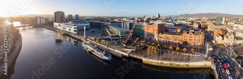 Aerial view of Belfast in autumn