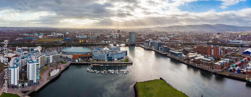 Aerial view of Belfast in autumn photo