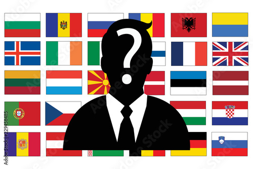 Anonymous man and flags