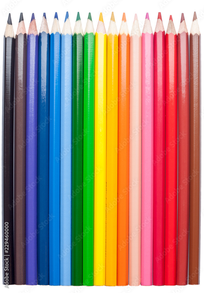 Colored pencils isolated on white background Colored pencils isolated on white background