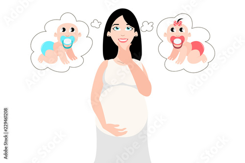 Pregnant woman guessing baby sex