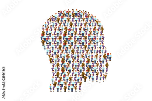 Head shape made with small people