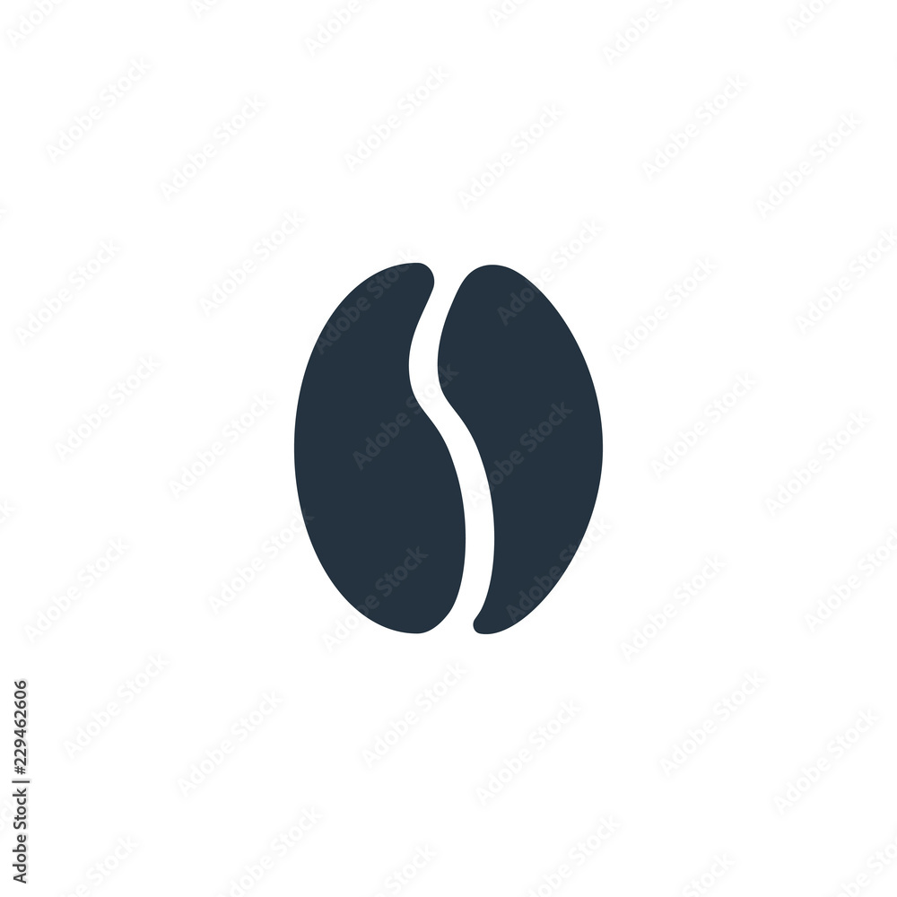 Coffee bean isolated icon on white background, 400 coffee set, logo and sign Coffee bean isolated icon on white background, 400 coffee set, logo and sign
