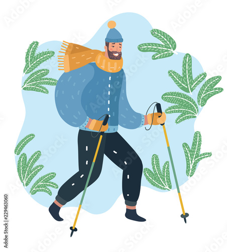 Nordic walking man.