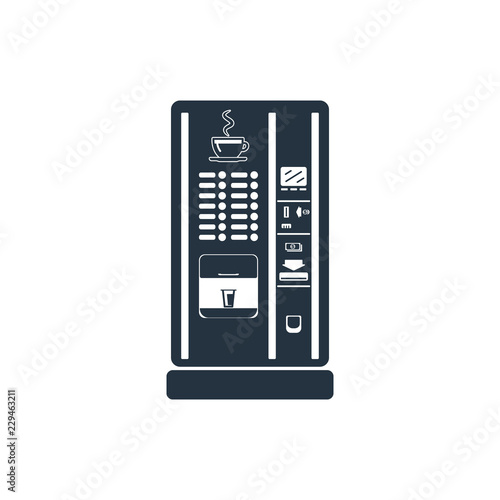 Coffee automat isolated icon on white background, 400 coffee set, logo and sign