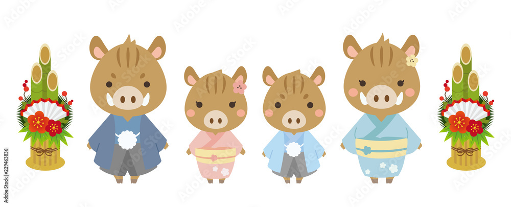 イノシシ家族 イノシシ家族