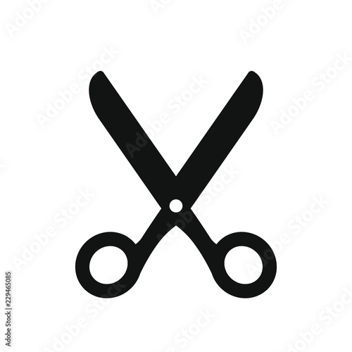 Scissors cutting vector icon
