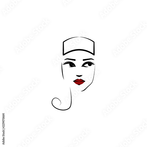 Pillbox girl, hat icon. Element of beautiful girl in a hat icon for mobile concept and web apps. Thin lin Pillbox girl, hat icon can be used for web and mobile