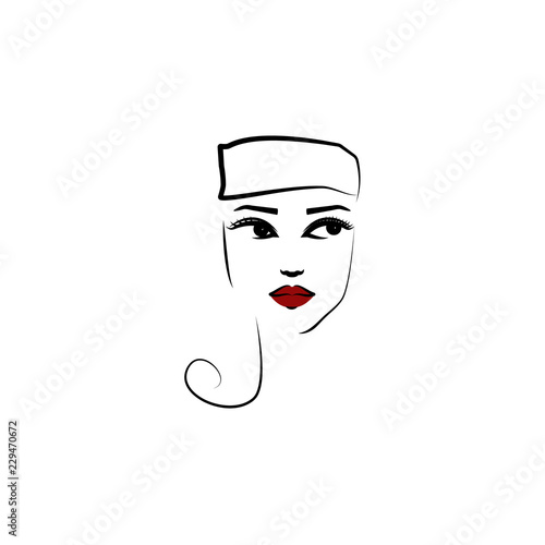Pillbox hat, girl icon. Element of beautiful girl in a hat icon for mobile concept and web apps. Thin lin Pillbox hat, girl icon can be used for web and mobile