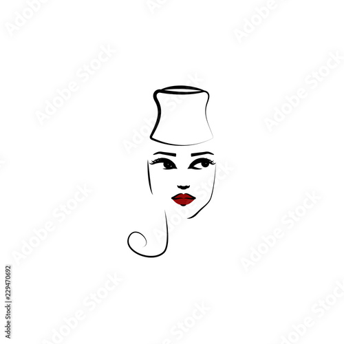 Russian national hat, girl icon. Element of beautiful girl in a hat icon for mobile concept and web apps. Thin lin Russian national hat, girl icon can be used for web and mobile