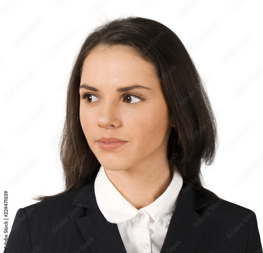 Young Businesswoman with Brown Hair - Isolated Young Businesswoman with Brown Hair - Isolated