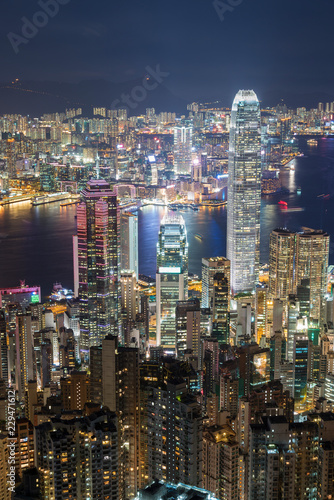 Victoria harbor of Hong Kong City © leeyiutung