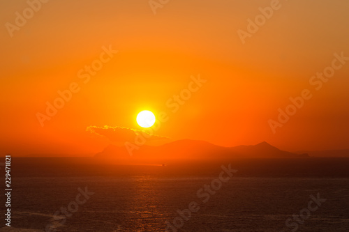 Scenic sundown in Santorini  Greece