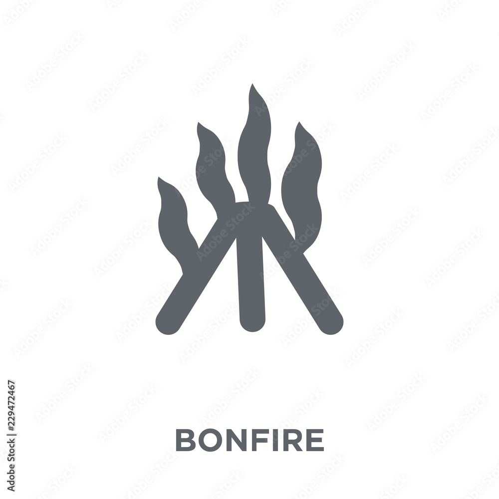 Fototapeta premium Bonfire icon from Camping collection.