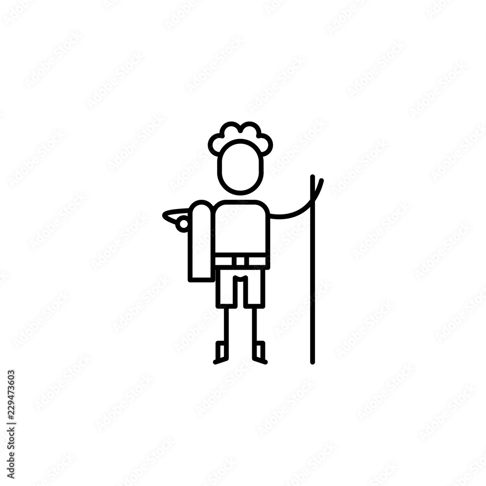 Hiker, boy icon. Element of people in travel line icon. Thin line icon for website design and development, app development. Premium icon Hiker, boy icon. Element of people in travel line icon. Thin line icon for website design and development, app development. Premium icon