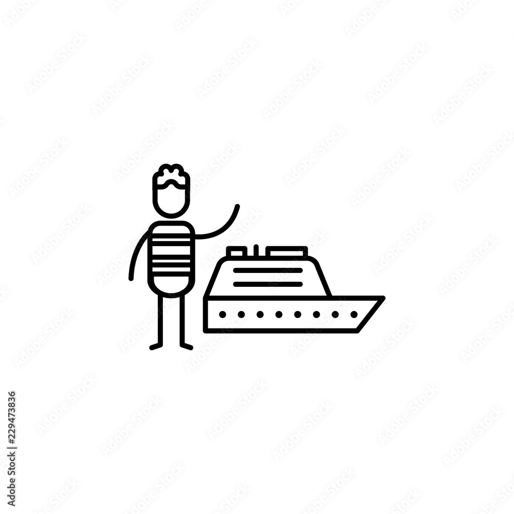 Ship, traveller icon. Element of people in travel line icon. Thin line icon for website design and development, app development. Premium icon Ship, traveller icon. Element of people in travel line icon. Thin line icon for website design and development, app development. Premium icon